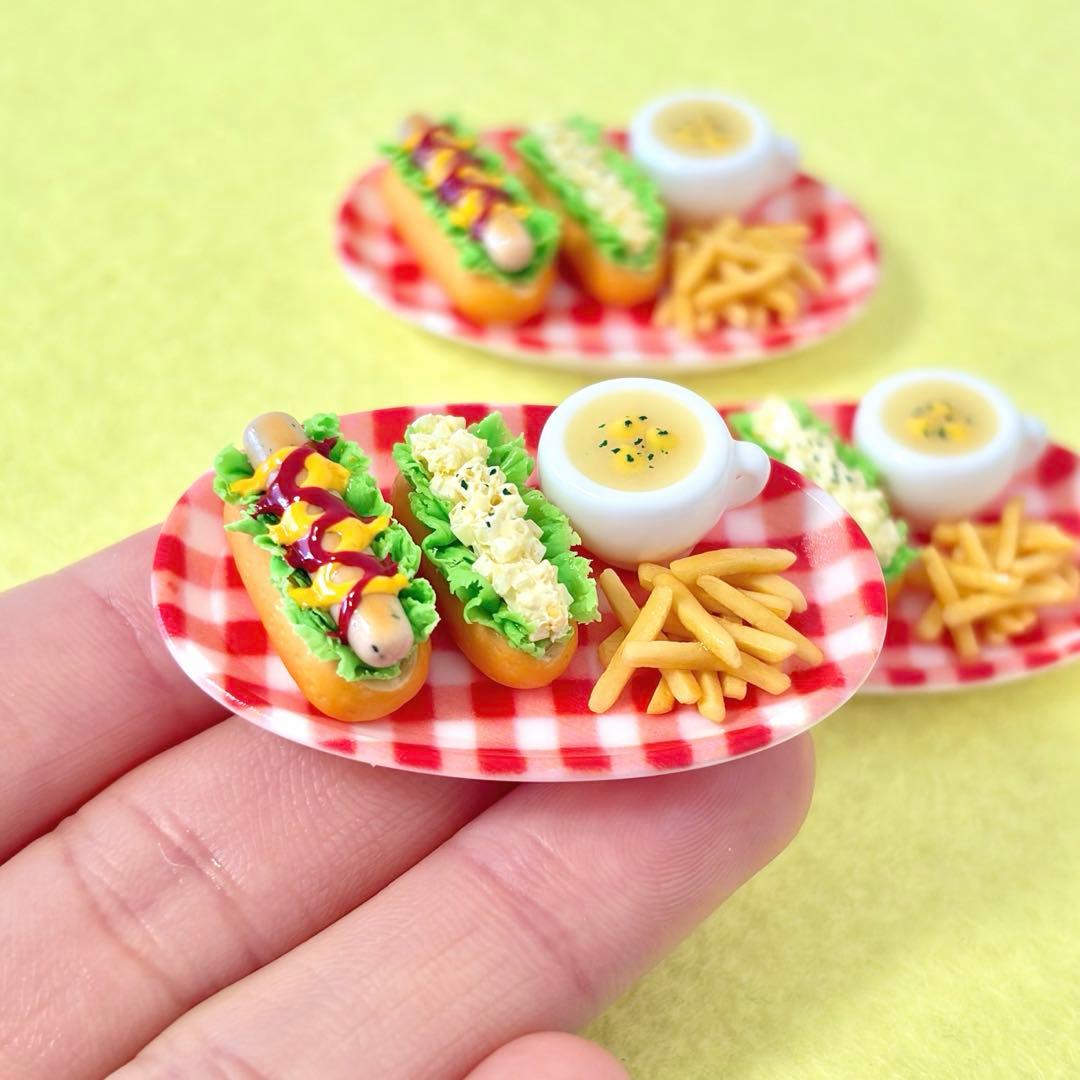 Miniature Food "Hot Dog & Egg Bread Roll"