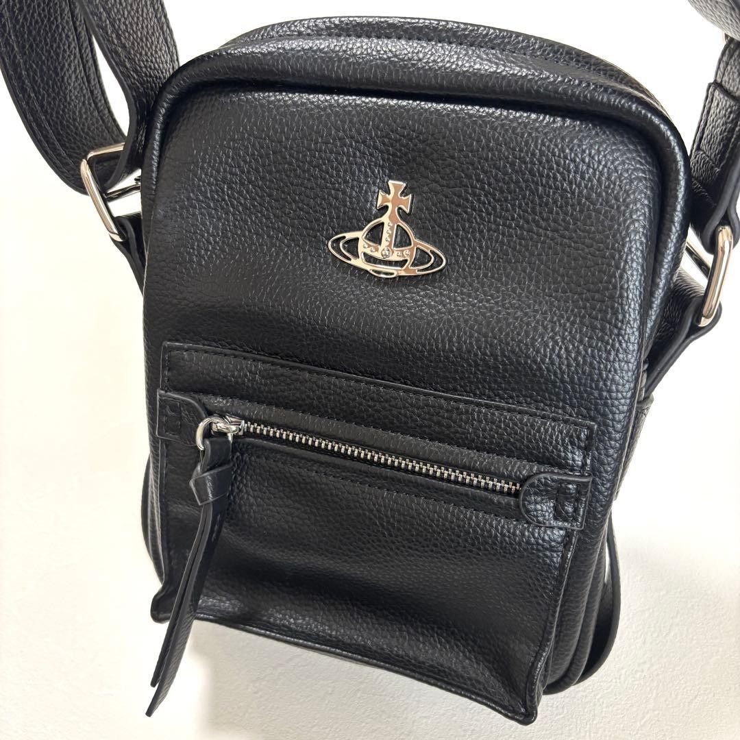 【25SS】Vivienne Westwood Shoulder Bag Leather Orb Black