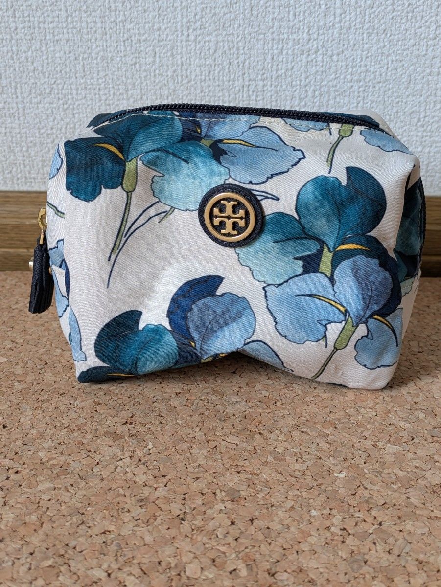 Tory Burch TORY BURCH Pouch Floral Pattern Blue Tone TORY BURCH Tory Burch Floral Pouch Blue Tone