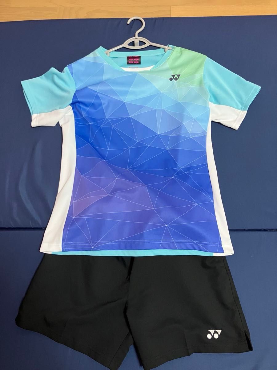 YONEX badminton, women's tennis, soft tennis game shirt and shorts set, blue tones