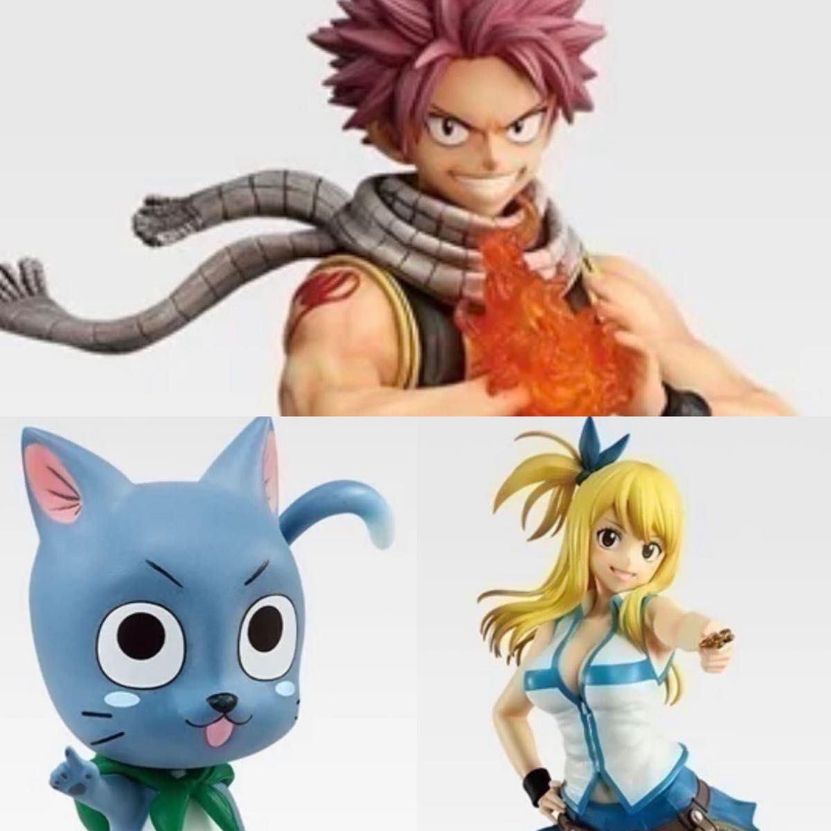 Ichiban Kuji FAIRY TAIL 20th Anniversary Figures Natsu Lucy Happy 3-Piece Set