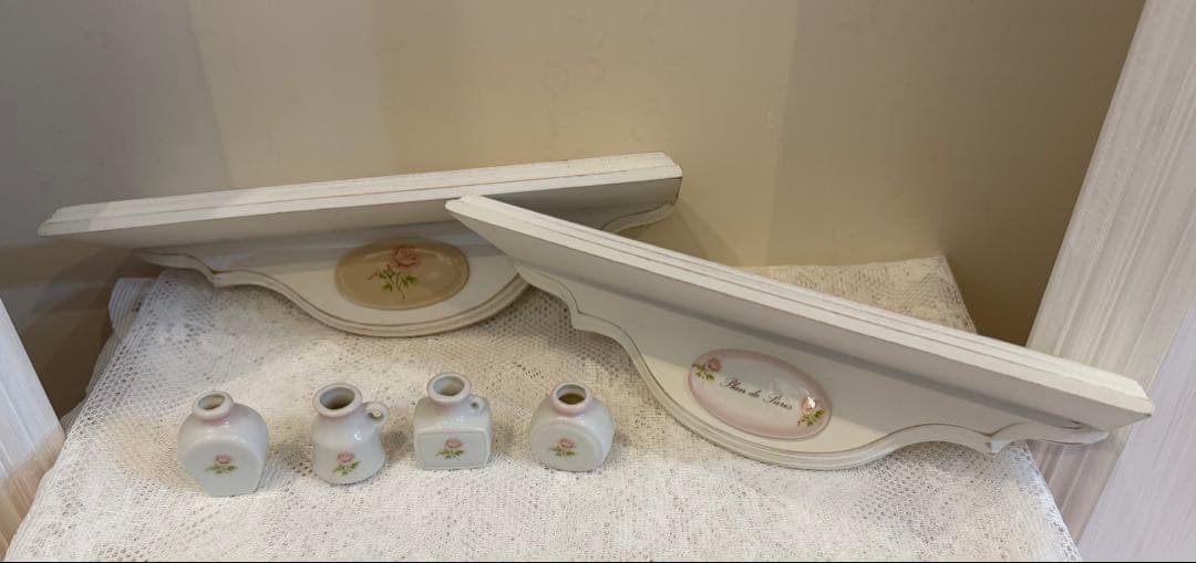 Plan de Paris Rose Pattern Shelf Vase 6-Piece Set