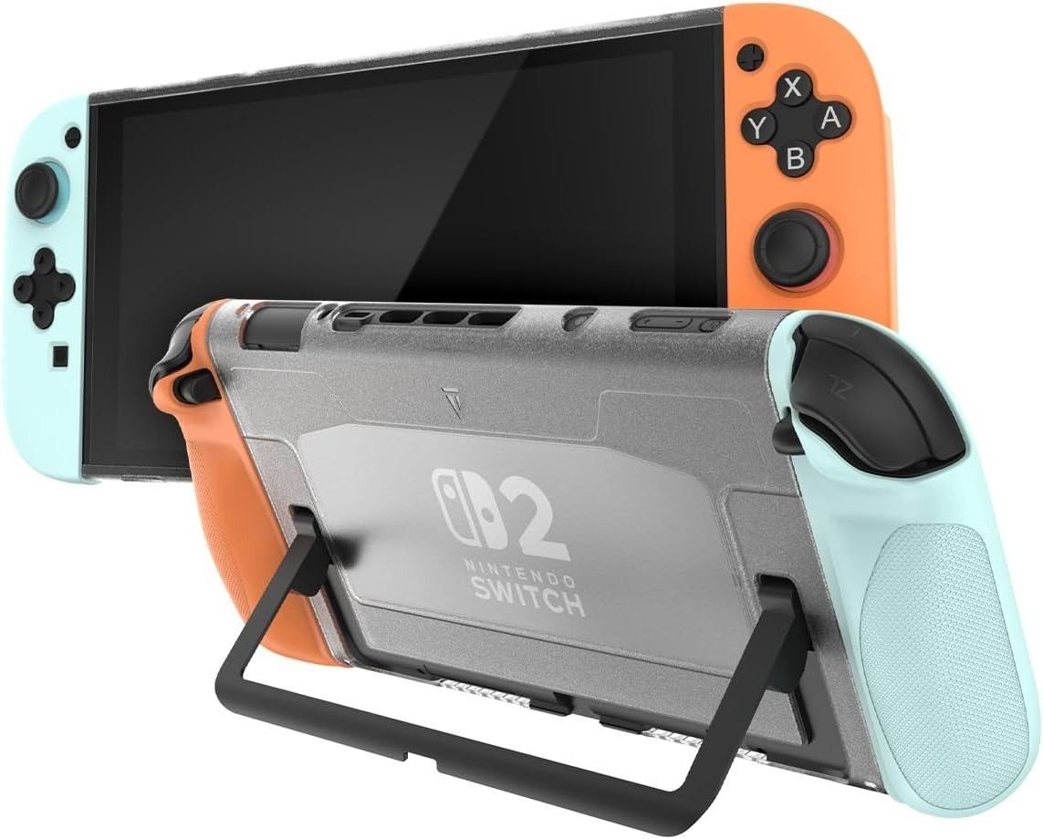 【新品】Nintendo Switch 2专用 卡扣式保护壳 PC 背面+ TPU 带握把和支架，支持底座模式