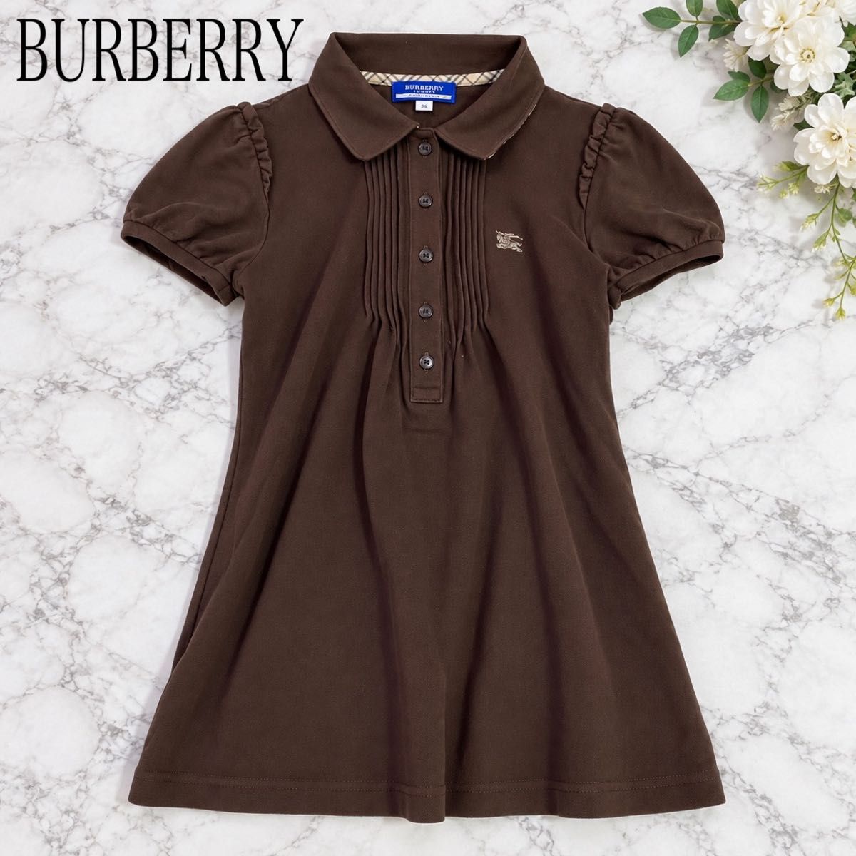Burberry Blue Label Nova Check 马绣饰边短袖Polo衫 36 5230