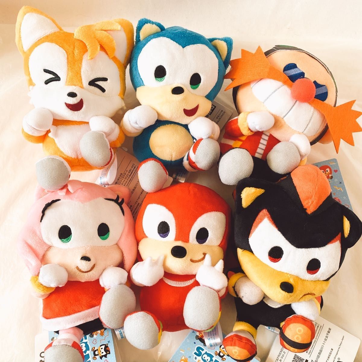 6個　ひょこぴょこぬいぐるみ　プライズ　新作　ソニック　シャドウ　エミー　テイルス　ソニックザヘッジホッグ ソニックフレンズ　公式
