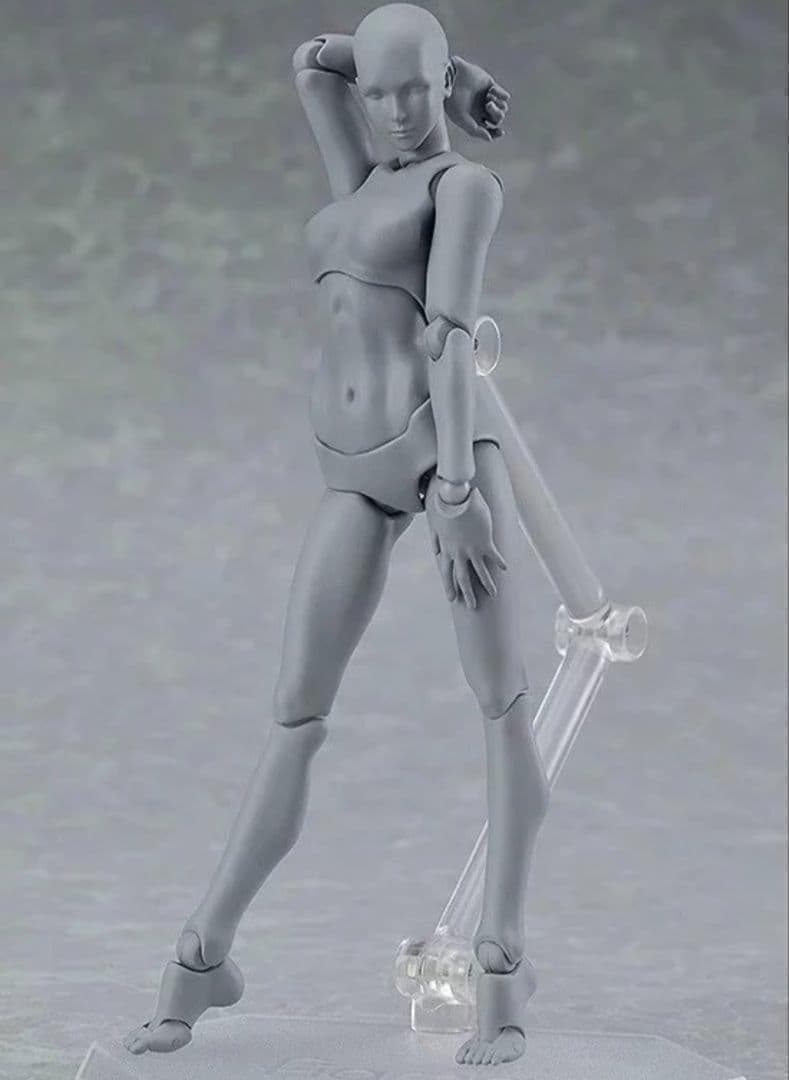 可动式素描人偶手办素体灰色姿态模型女性人体模型