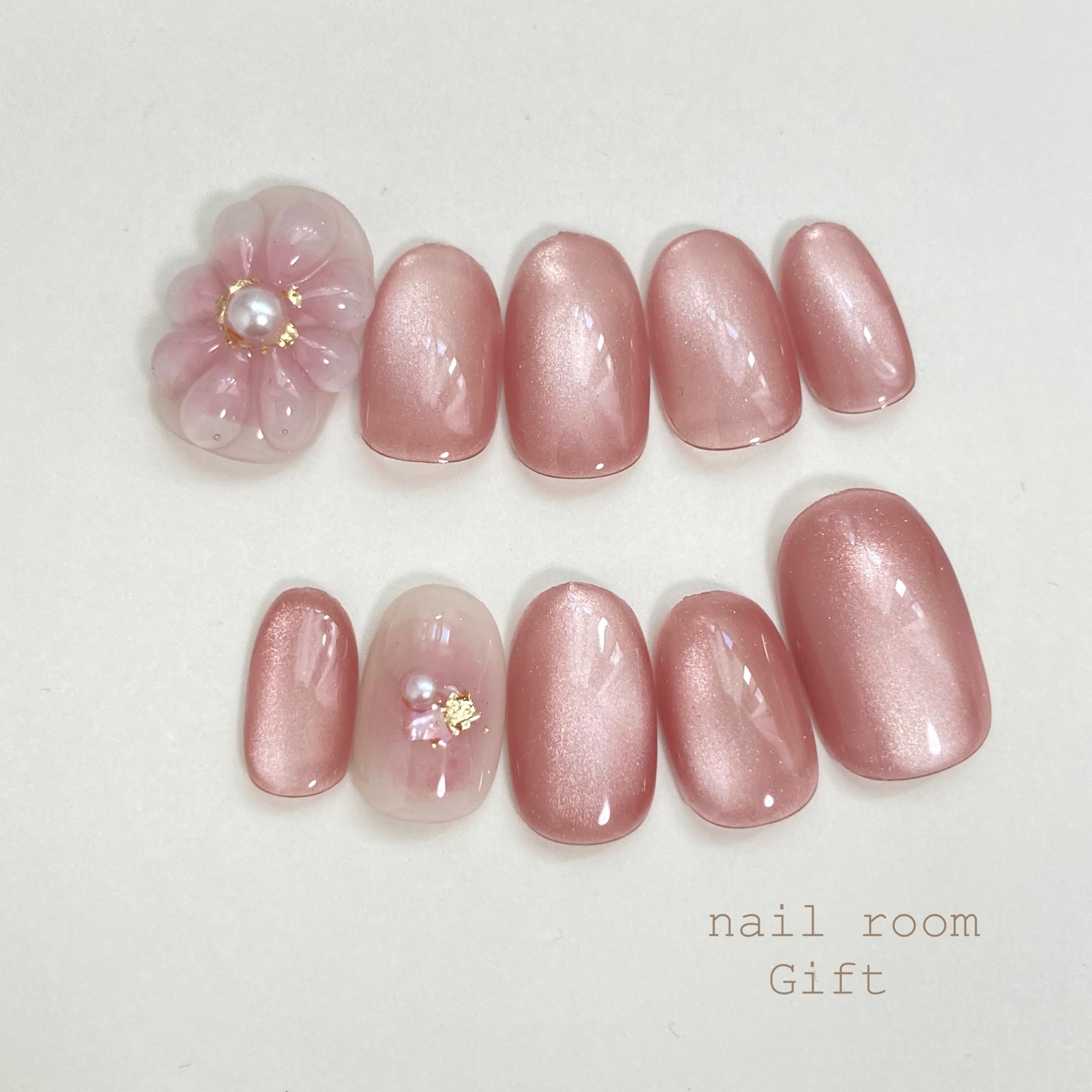 🌼Simple and elegant plump flower Flower nail Trendy nail Beige nail Pink nail Blue nail Mature cute Elegant nail Shell nail School entrance Graduation Simple nail