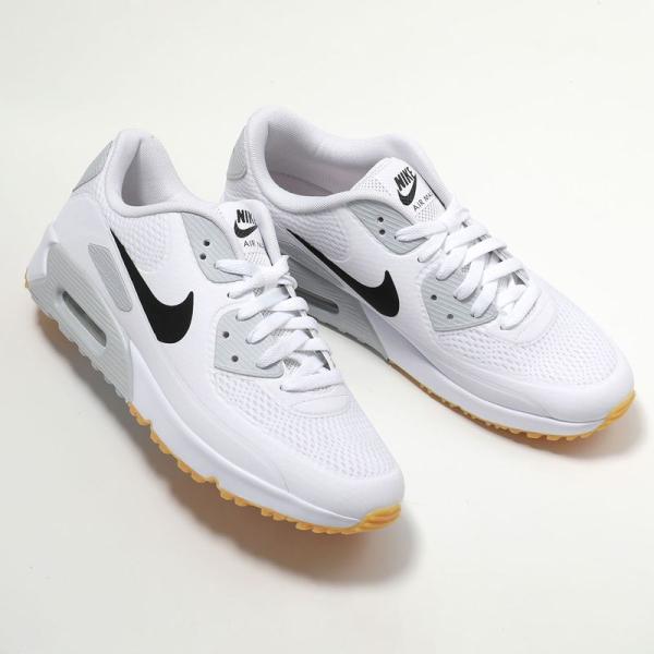 NIKE 耐克 AIR MAX 90 GOLF 高尔夫球鞋 HV9305-102 男士低帮 防水处理 华夫底鞋 WHITE-BLACK