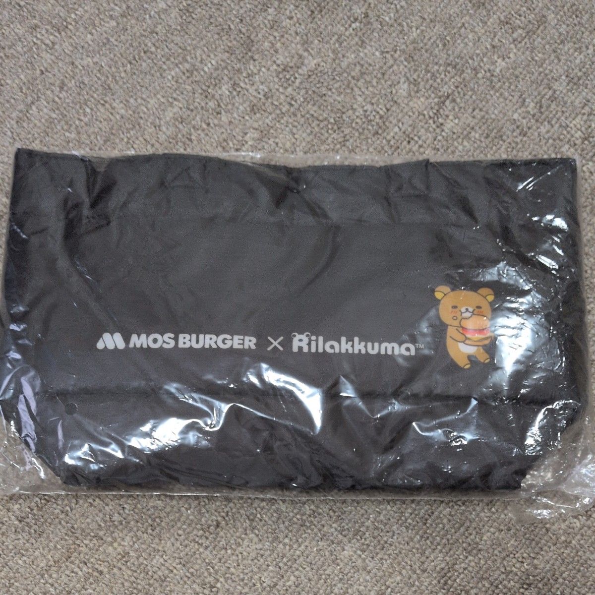 Mos Burger Rilakkuma Collaboration Fluffy Tote Bag Black
