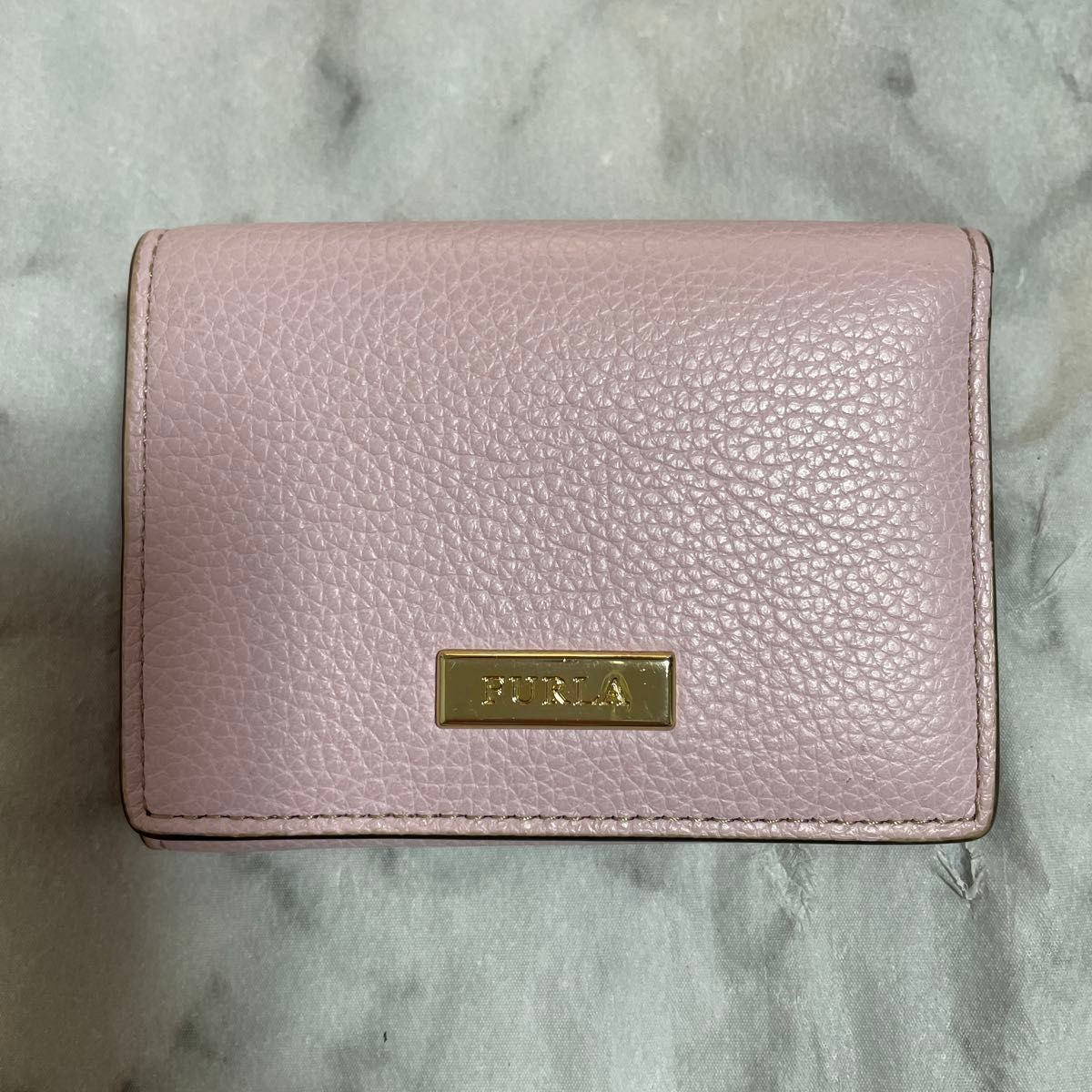 FURLA 弗拉 三折钱包 迷你钱包 标志牌 粉色 皮革
