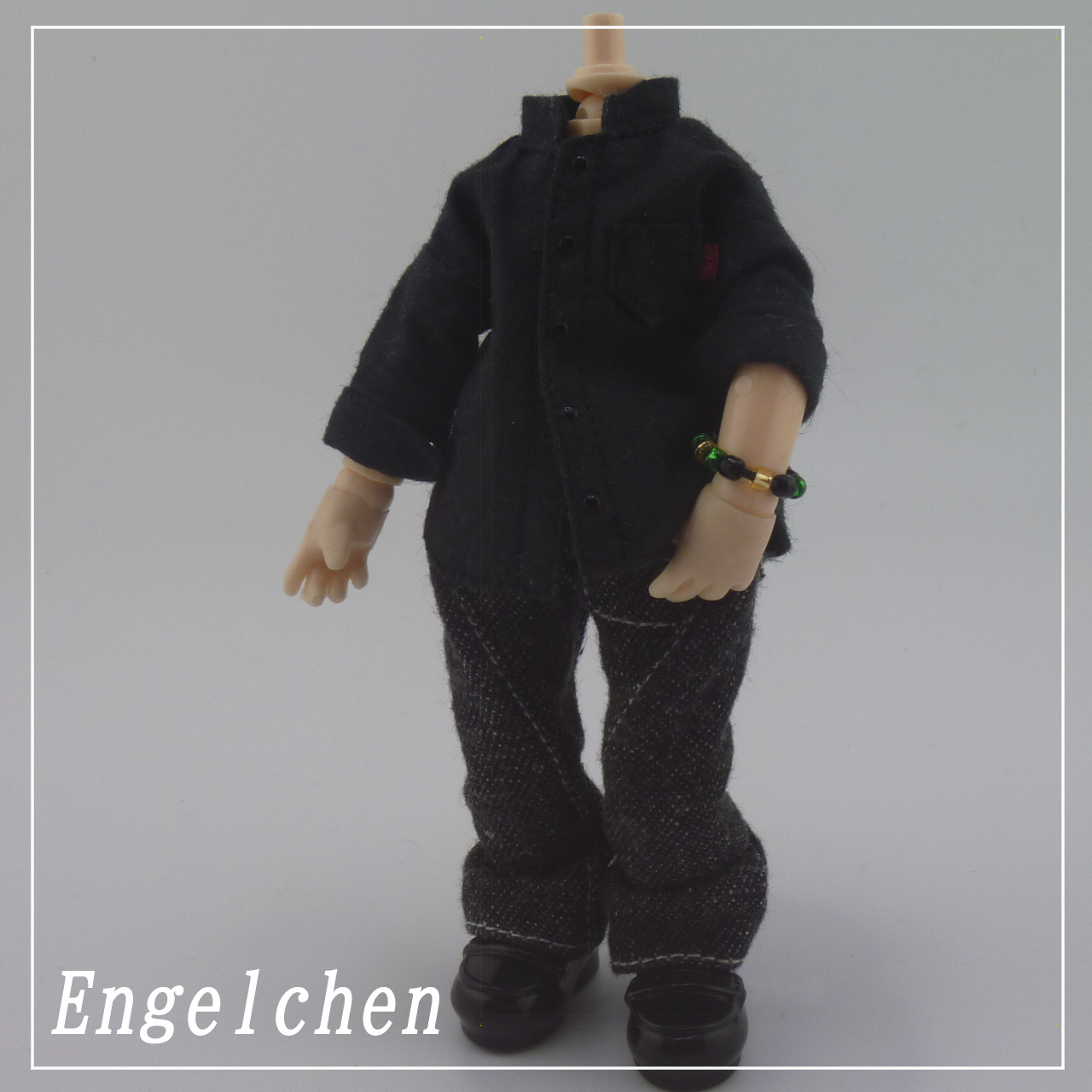 1/12DOLL尺寸滴肩衬衫 (黑色) 手镯