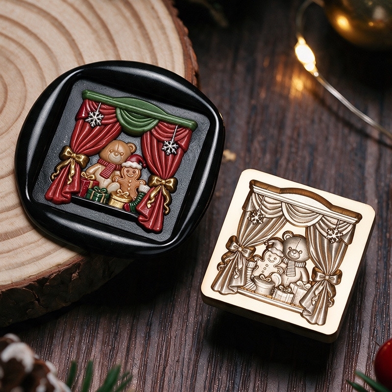 【小熊的圣诞节】密封印章头蜡封邀请函印章头正品
