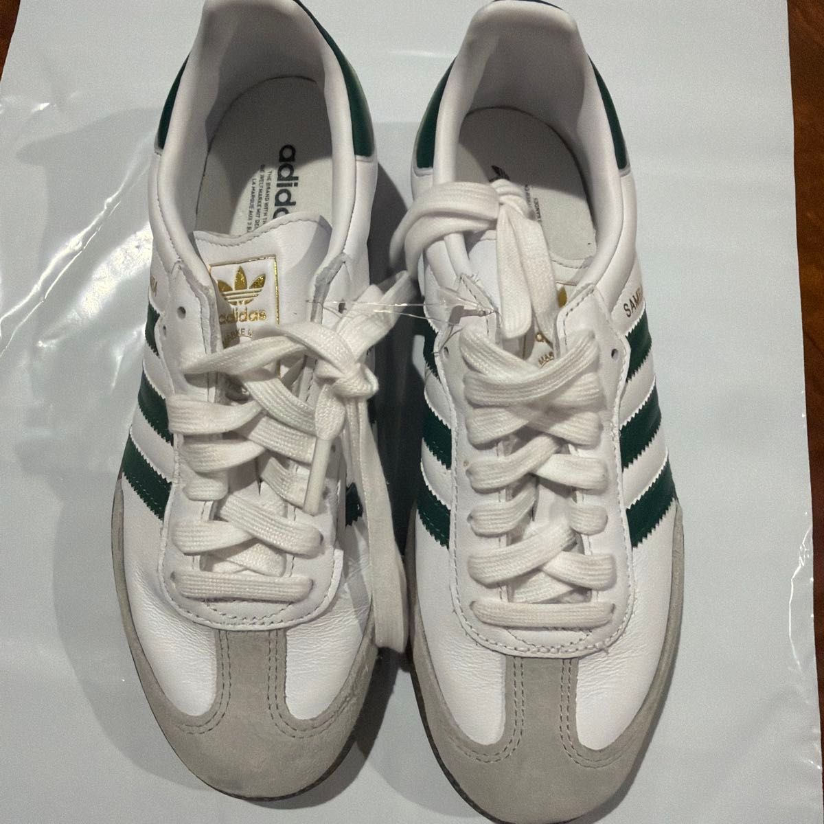 展示品 22.5cm adidas サンバ アディダス ホワイト グリーン