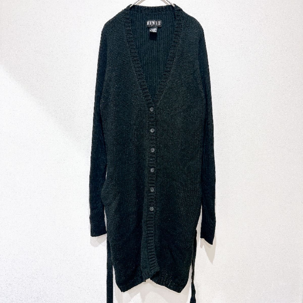 MIX IT カーディガン ロングカーディガン 長袖 黒 X-LARGE アクリル 体型カバー 綺麗め