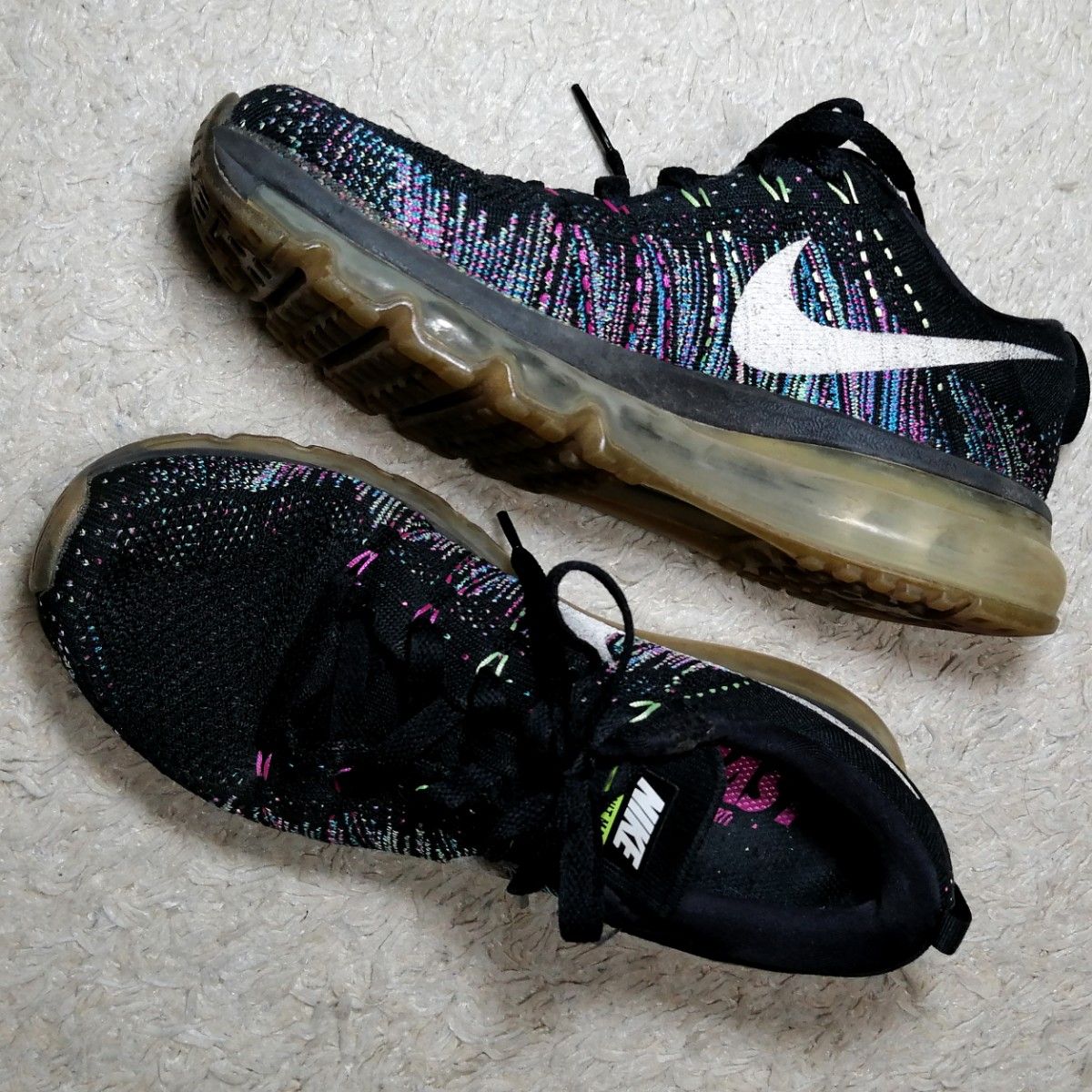 ★稀有人气★耐克★针织运动鞋 FLYKNIT MAX 黑色 多色【24.5厘米】 耐克 弗莱尼特