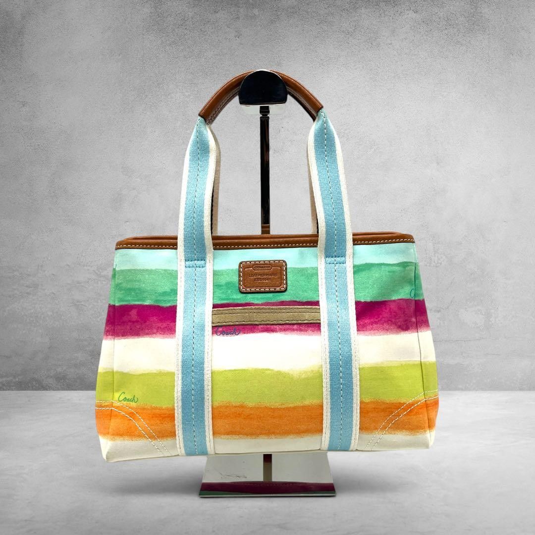 COACH Hamptons Watercolor Stripe Tote