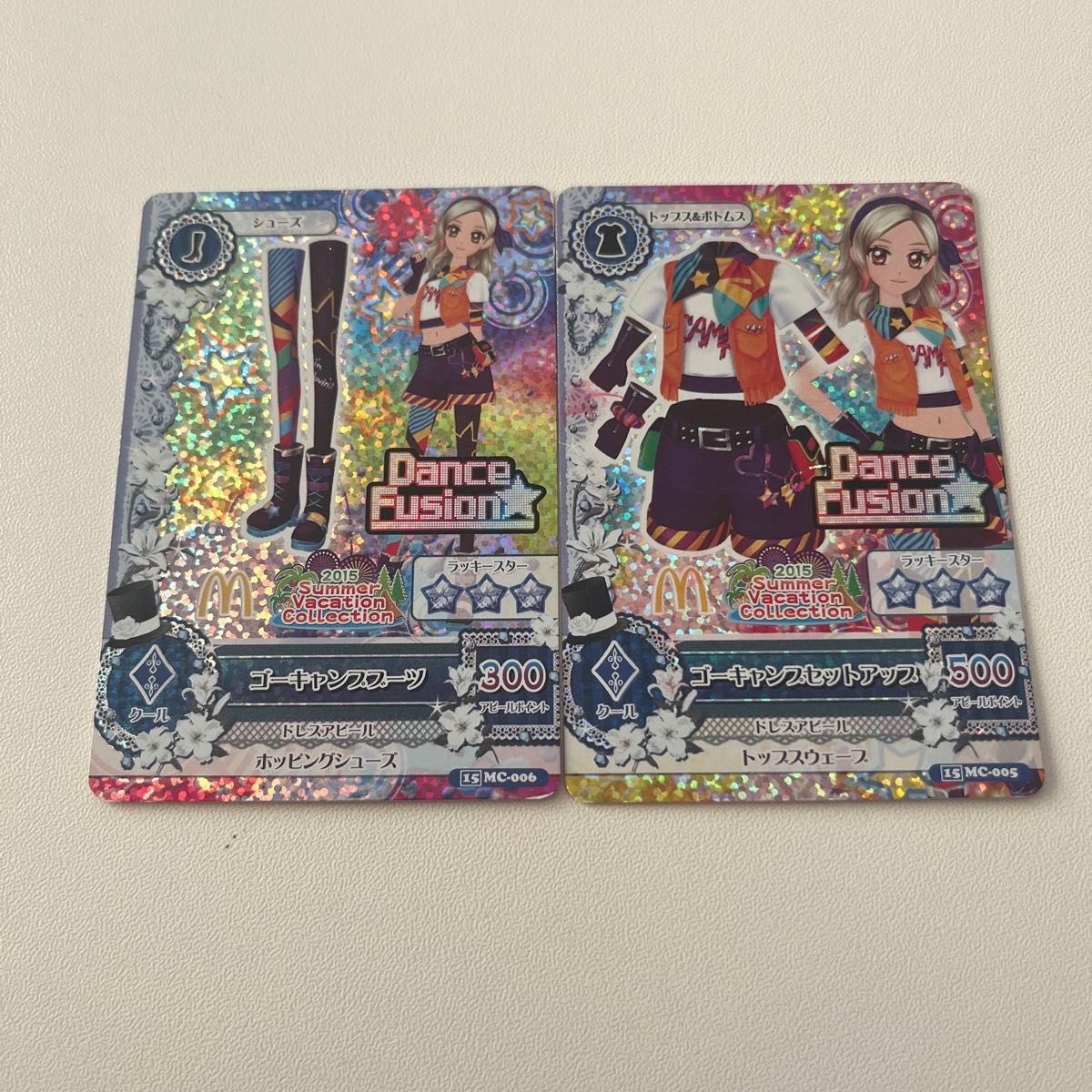 Aikatsu Cards 2015 Summer Vacation Collection Go Camp Boots & Go Camp Full Set, 2-Card Pack