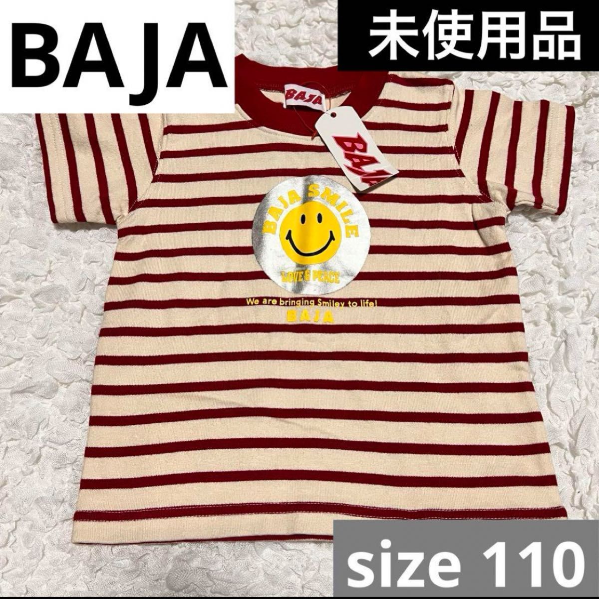 价格咨询 × BAJA短袖t恤衫nico酱微笑标志Y2K平成巴哈顶级边框图案红色花纹物