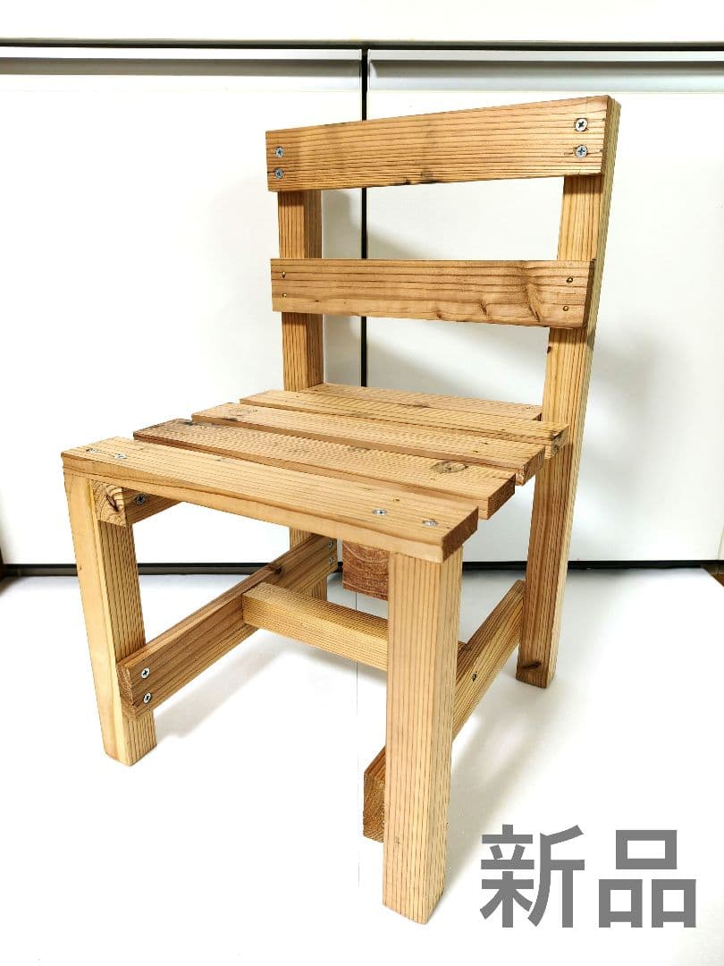 【实木天然木材】手工木制儿童椅 / 居家咖啡花台展示