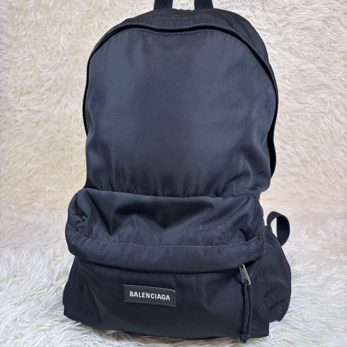 【低价出售】 BALENCIAGA 巴黎世家 背包 双肩包 黑色 尼龙 黑色 探索者 Logo 黑