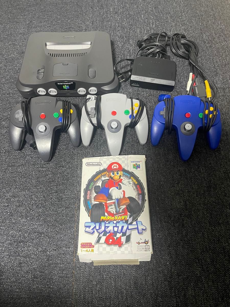 【今天限定价格】任天堂NINTENDO64主机控制器3个带马里奥赛车64软件