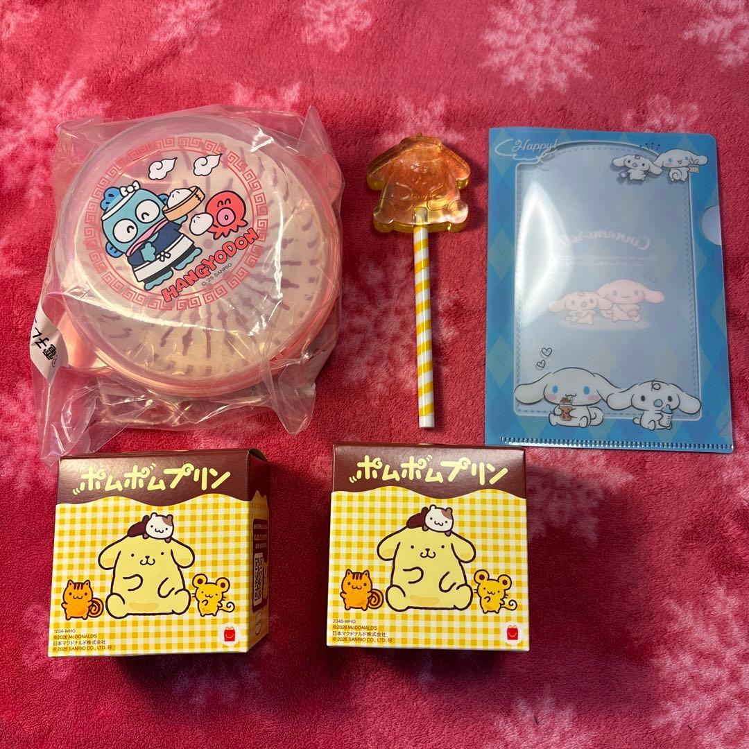 Sanrio Hangyodong Pompompurin Cinnamoroll Merchandise Set