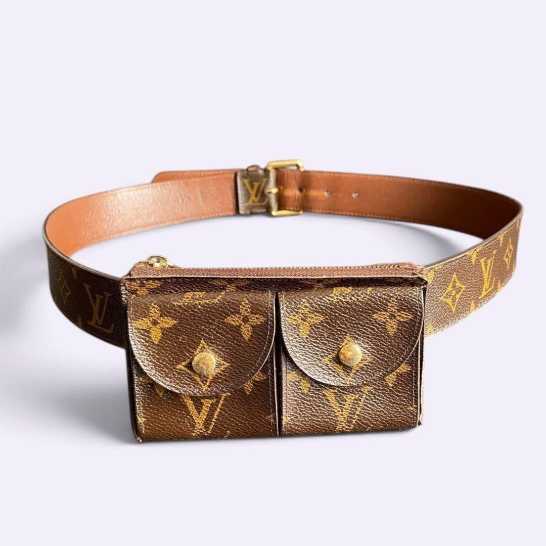 ルイヴィトン　LOUIS VUITTON　サンチュール　ポシェットデュオ　ベルト　ウエストポーチ　ウエストバッグ　モノグラム