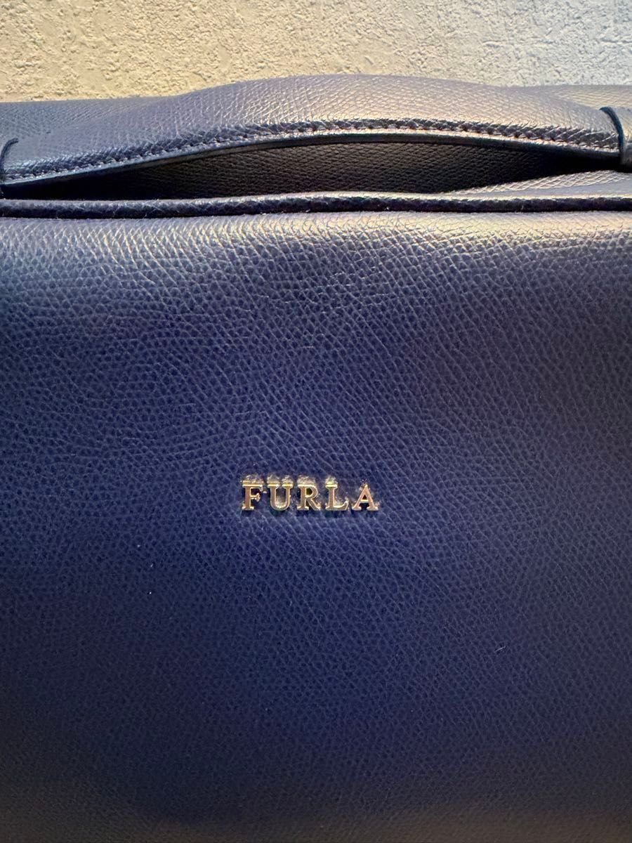 【未使用】FURLA 弗拉 男士商务包 海军蓝 皮革