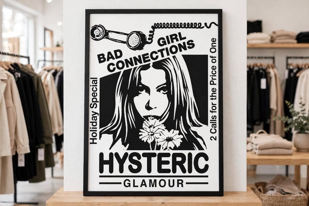 HYSTERIC GLAMOUR艺术海报额装品BAD CONNECT