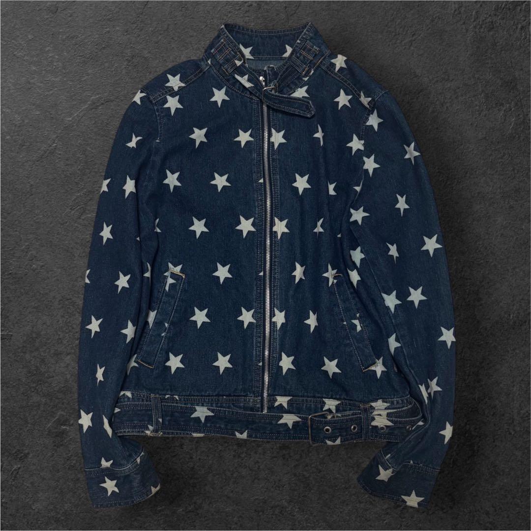 00s archive denim jacket y2k平成星柄