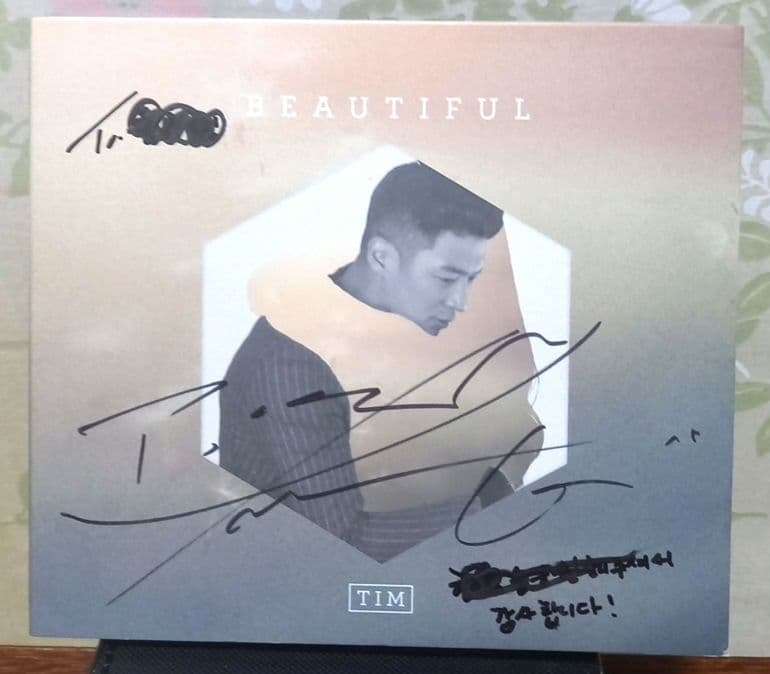 Tim 팀 亲笔签名 非卖品 CD 韩流 韩国 beautiful 歌手
