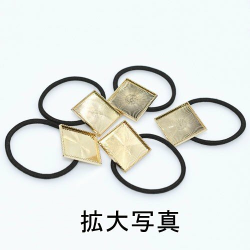 S043 100个装 带底座发绳 方形 金色 100件套 发饰 发绳配件 金属配件