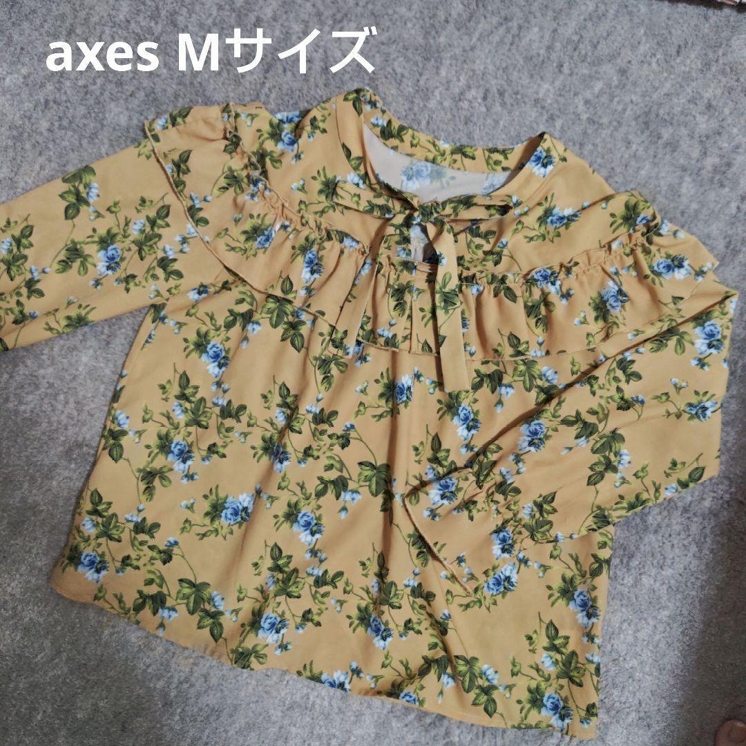 AXES FEMME 阿克西斯 M号长袖衬衫 黄色 花卉图案