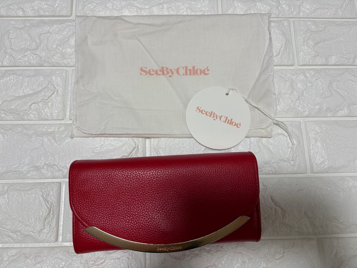 SeeByChloe SeeByChloe Long Wallet, Red with Gold Hardware