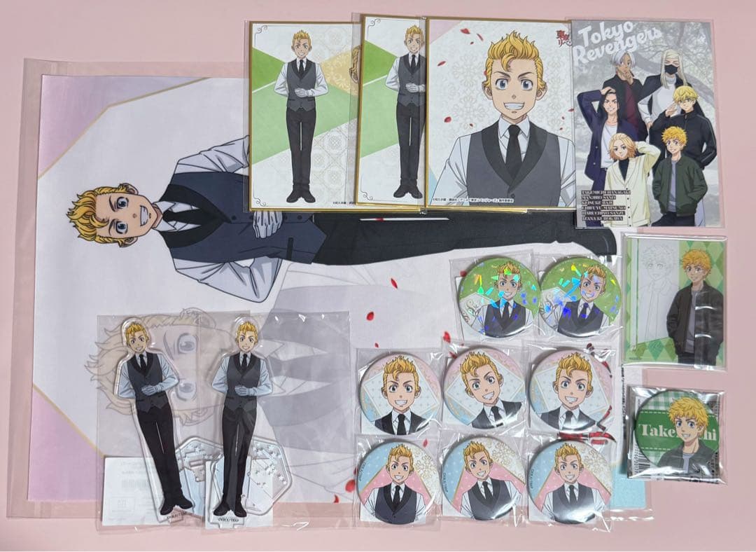 Tokyo Revengers Butler Costume Acrylic Stand Can Badge Shikishi Hanagaki Mitsuya