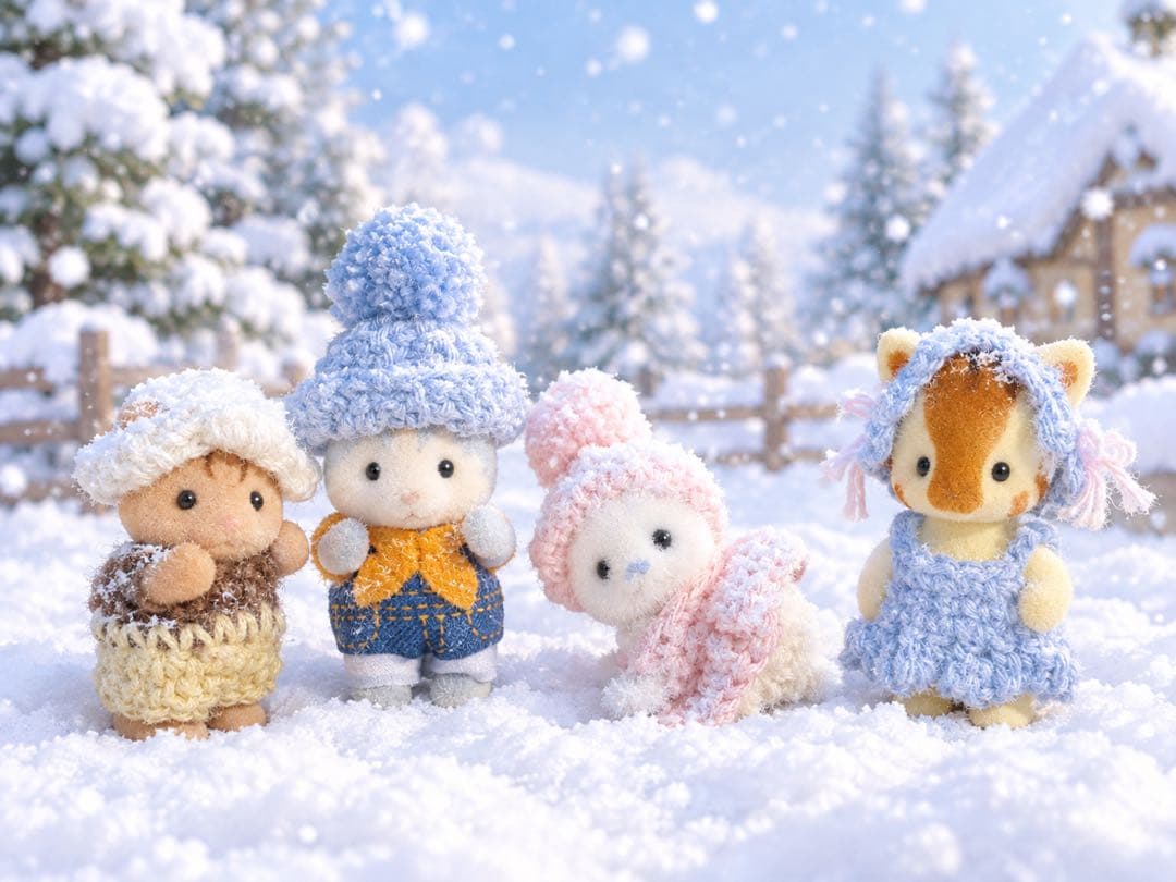 Hand-knitted Winter Clothing for Miniature Dolls