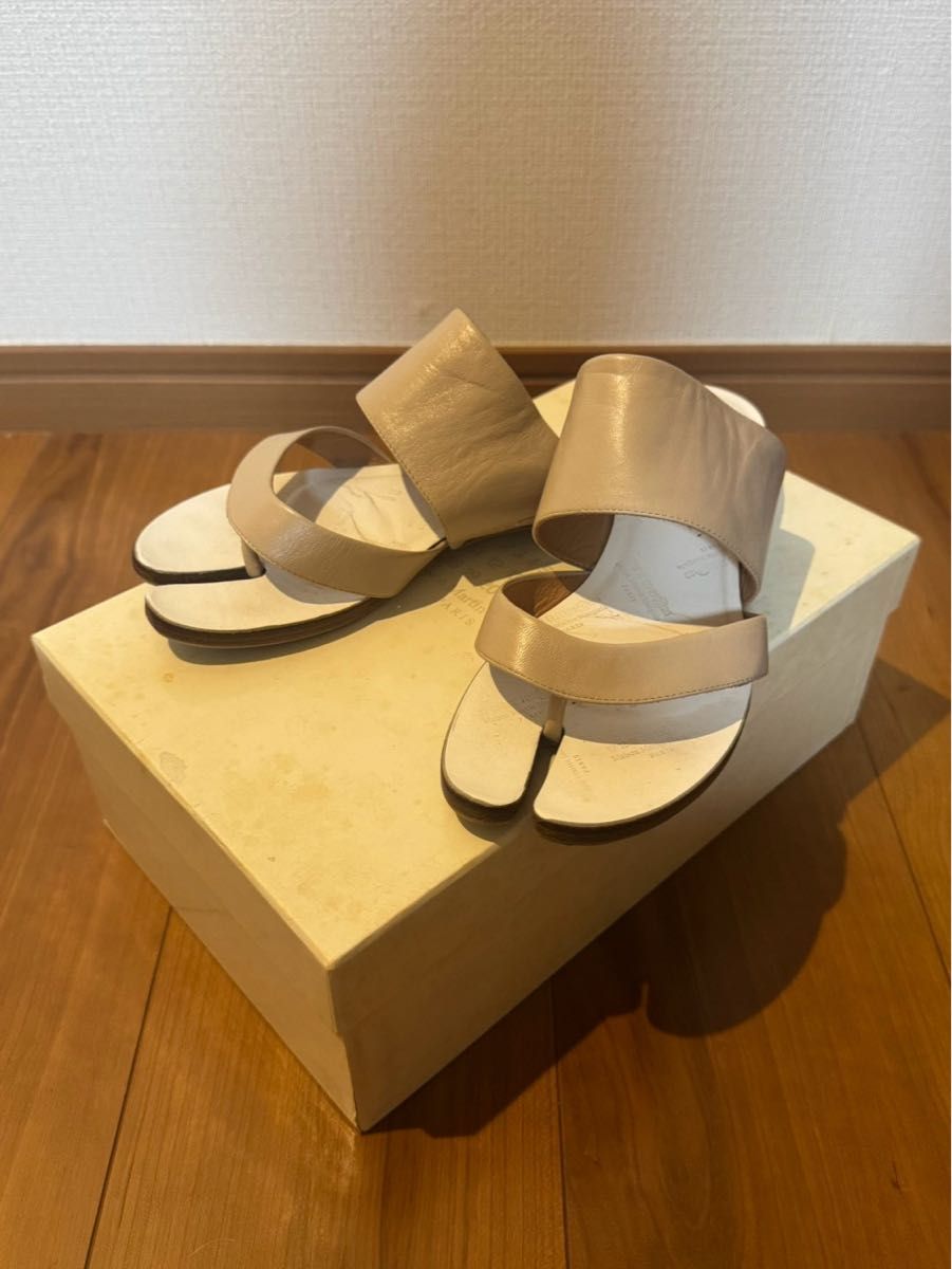 Maison Margiela メゾンマルジェラ Tabi タビ レザーサンダル ベージュ サイズ37 足袋サンダル レディース