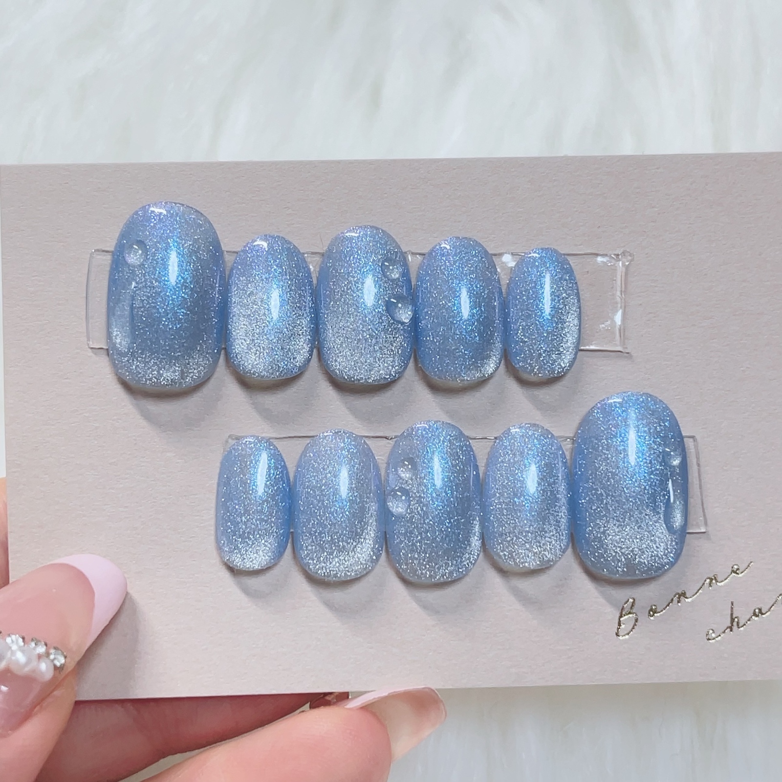 Rainy season nail summer nail blue nail water drop nail coming of age magnet nail sea nail bridal nail