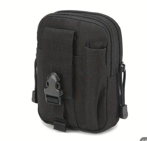 Belt pouch, waist pouch, military pouch, multi-pouch, smartphone hip bag, airsoft, black①