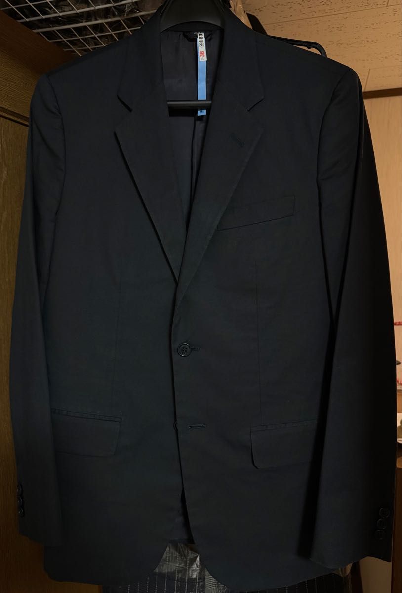 稀有 Helmut Lang 本人款 棉质弹力西装 巴士停 意大利制造 46号 深海军蓝 海军蓝 赫尔穆特·朗