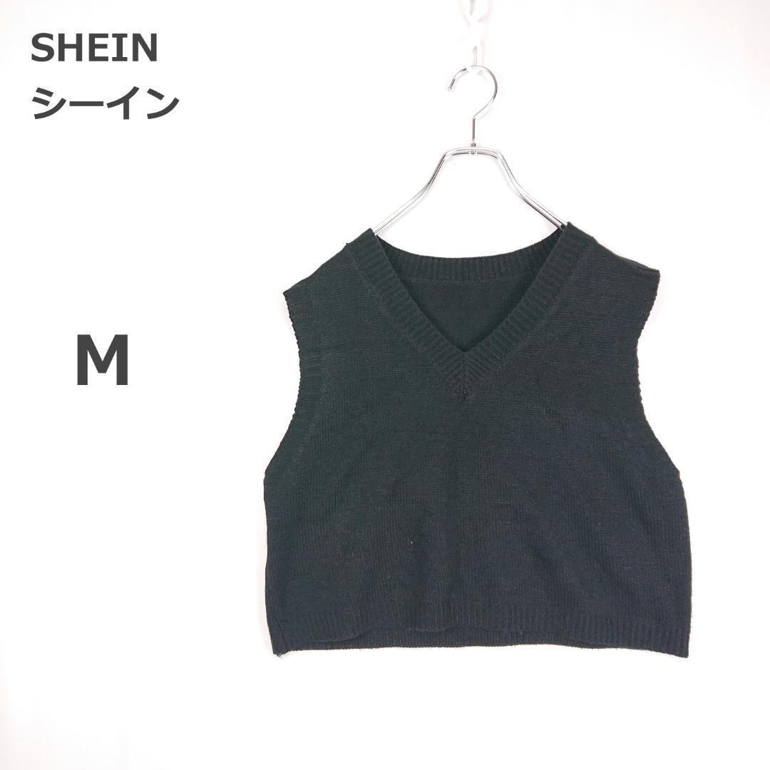 【SEIN】针织背心 V领 层叠穿搭 办公休闲 黑色 M