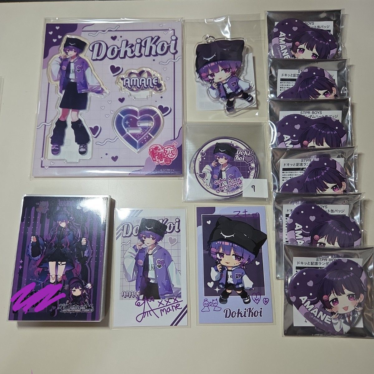 STPRBOYS Doki Doki Love Amane 周边打包出售 亚克力立牌 徽章