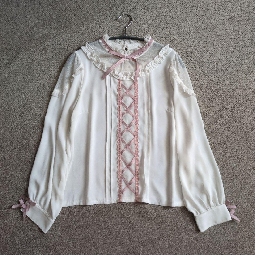 LIZ LISA/丽兹丽萨 系带荷叶边衬衫 丝带