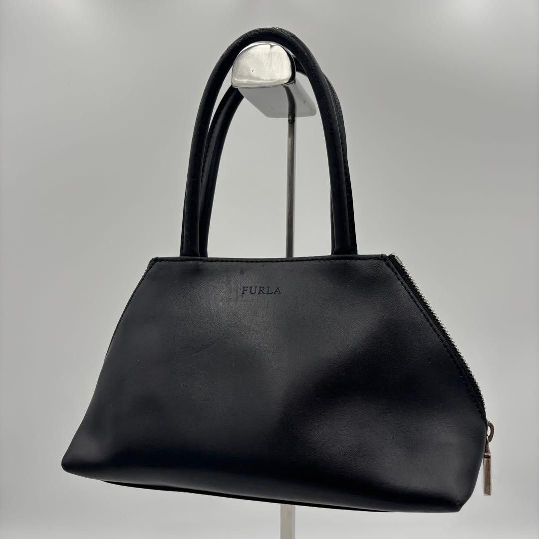 FURLA Furla Mini Handbag Black Red Leather Side Zipper Black
