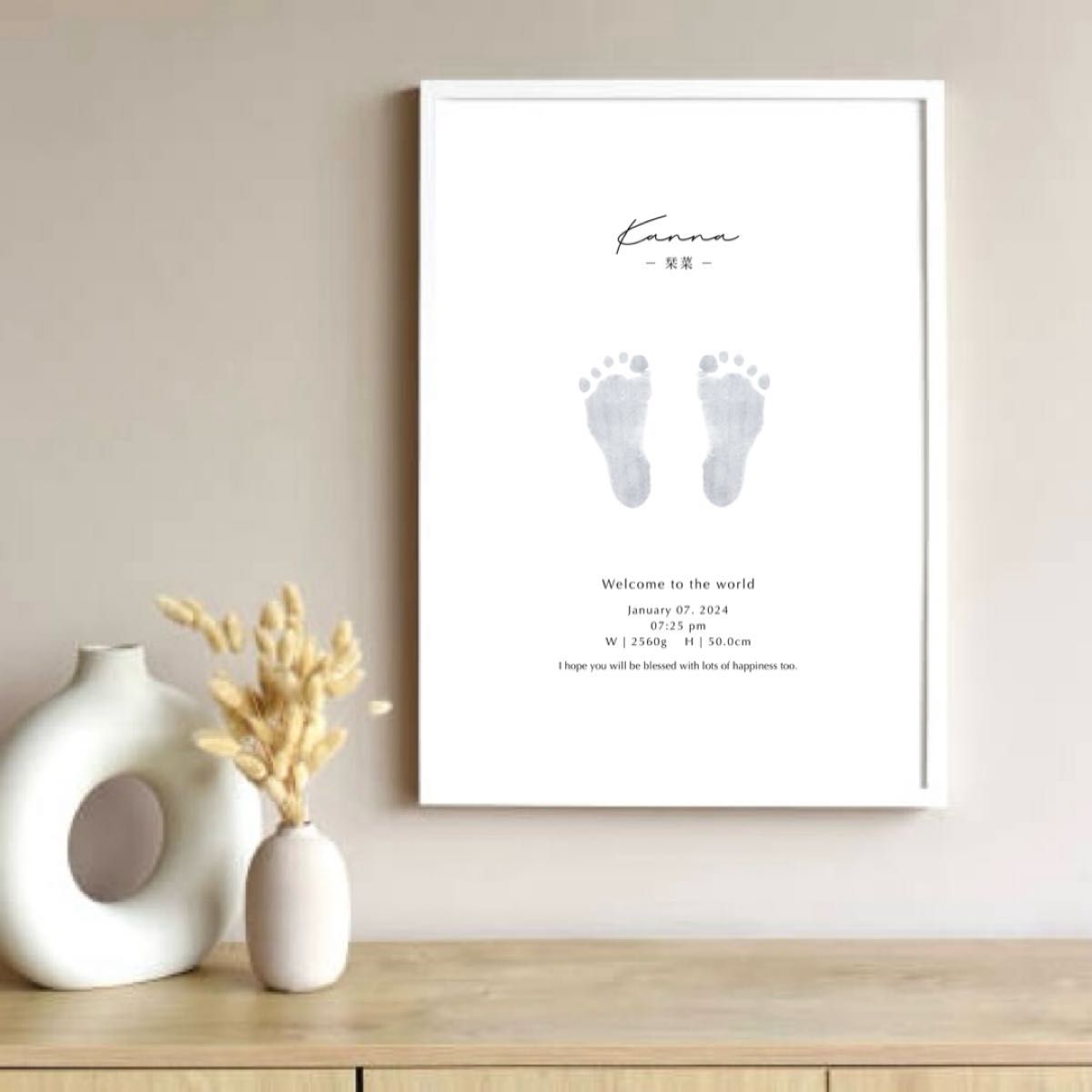 [Set of 2] Naming Book Bills Footprint Birthday One Year Old Half Birthday
