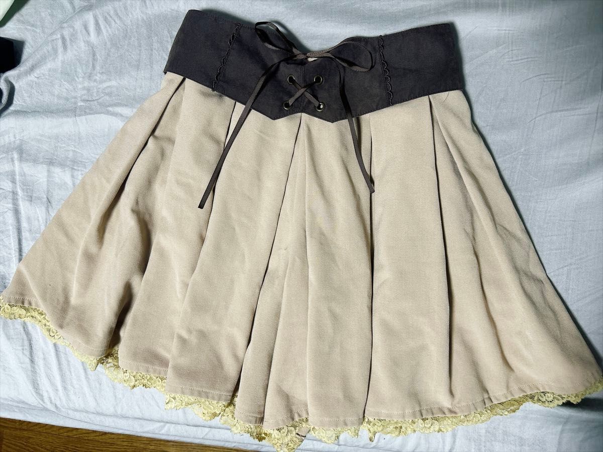 Axes femme axes fame裙式米色 × 棕色可拆卸紧身胸衣