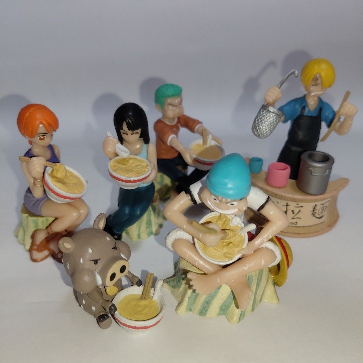 One Piece Figure Ramen Straw Hat Crew 6-Piece Set Bundle Straw Hat Crew Noodles Pirate Ramen ONE PIECE