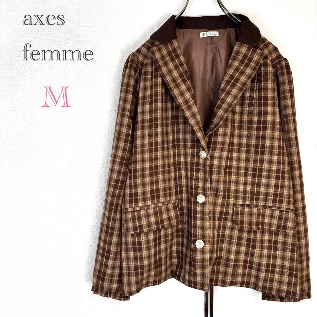 ♦︎AXIS FARM【M】格纹夹克，系带设计