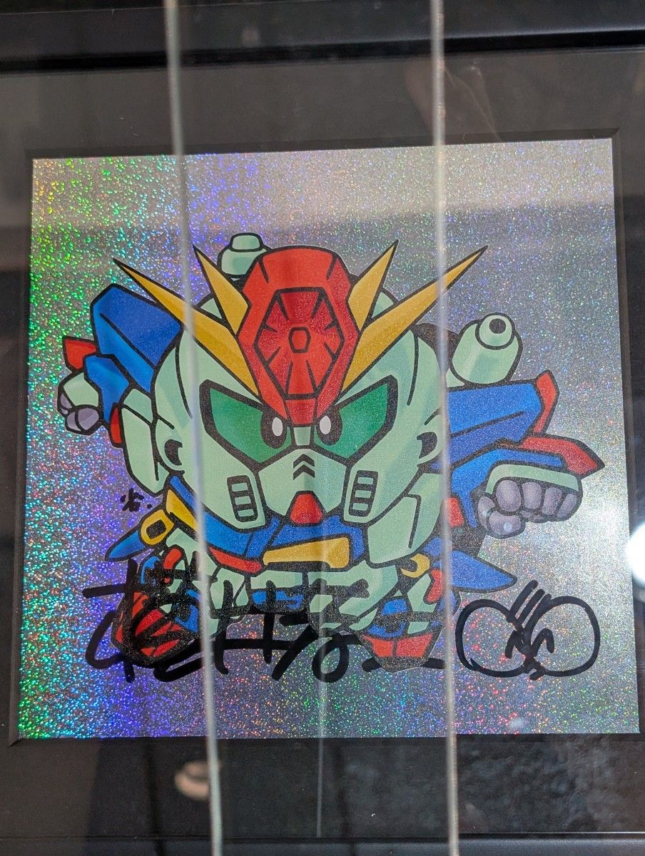 日出世界 可爱化机器人展 机动战士高达ZZ ZZ高达 横井孝二亲笔签名框装艺术作品