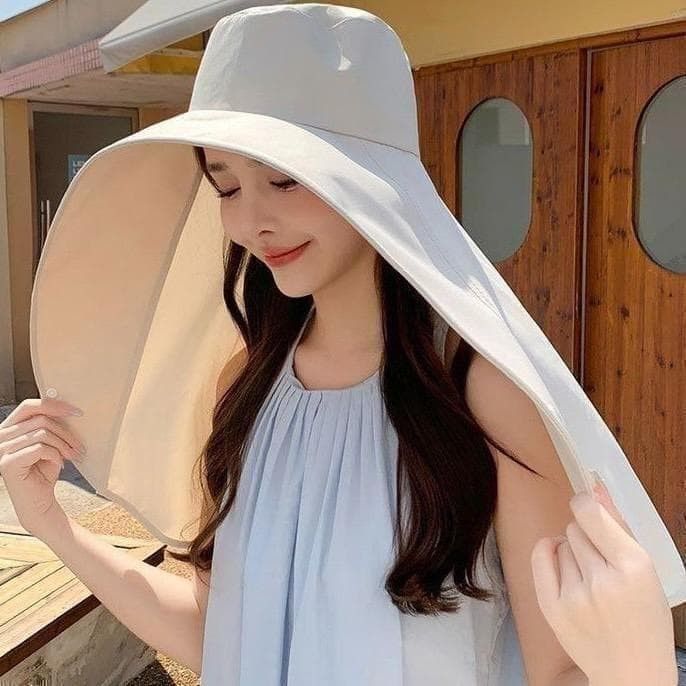 女士遮阳帽宽檐帽 UV 可折叠防晒遮阳板